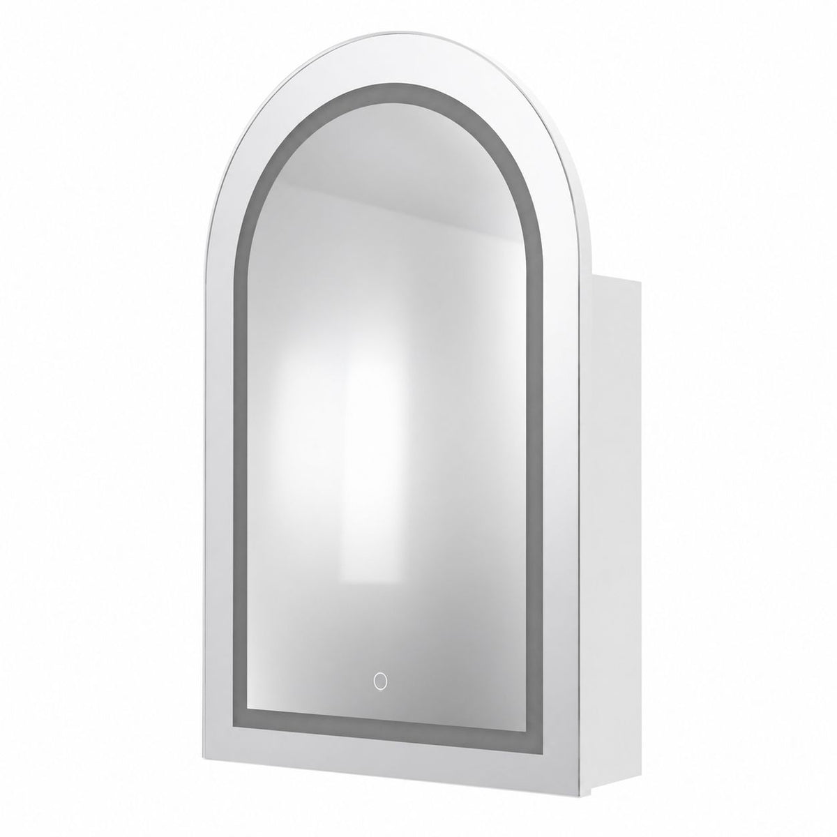 Arched LED Bathroom Cabinet, Wall Mounted Bathroom Mirror Cabinet with Storage, Touch Control Lighted Vanity Mirror Cabinet for Bathroom