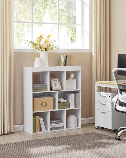 Eight layer simple household white bookshelf