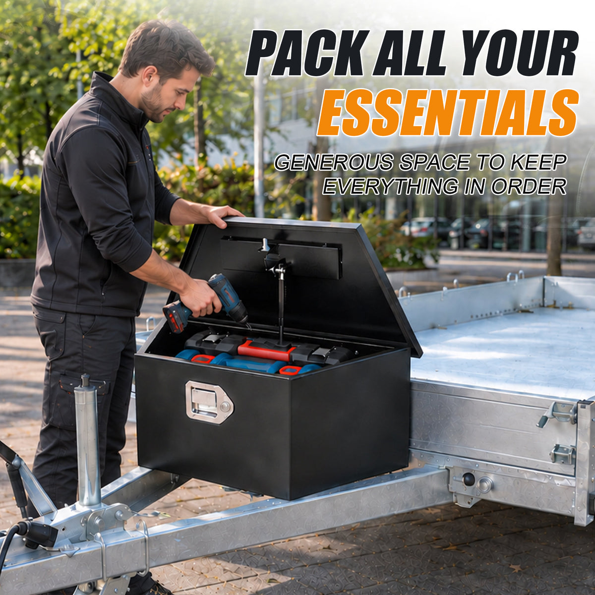 26"x13"x12" Steel Trailer Tongue Box