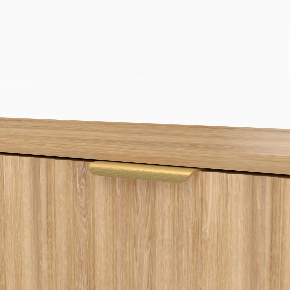Mid-Century Modern Fluted Console Table with 2 Drawers & Open Shelf, Oak Finish Narrow Entryway Table, Slim Sofa Table for Hallway, Living Room, Small Spaces, Easy Assembly