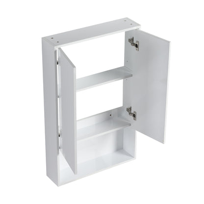24" Bathroom Wall Cabinet, Soft Close Doors, Float Mounting Design,Glossy White,(KD-Packing)