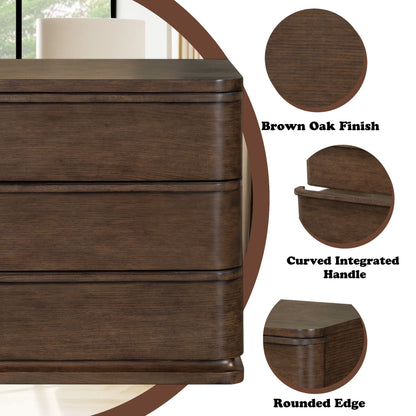 Zoey Brown Oak Nightstand