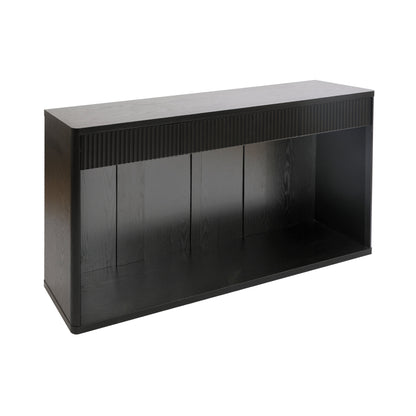 63" Fluted Console Table with 3 Drawers, Long Sofa Table Behind Couch for Living Room, Hallway, Foyer,Black