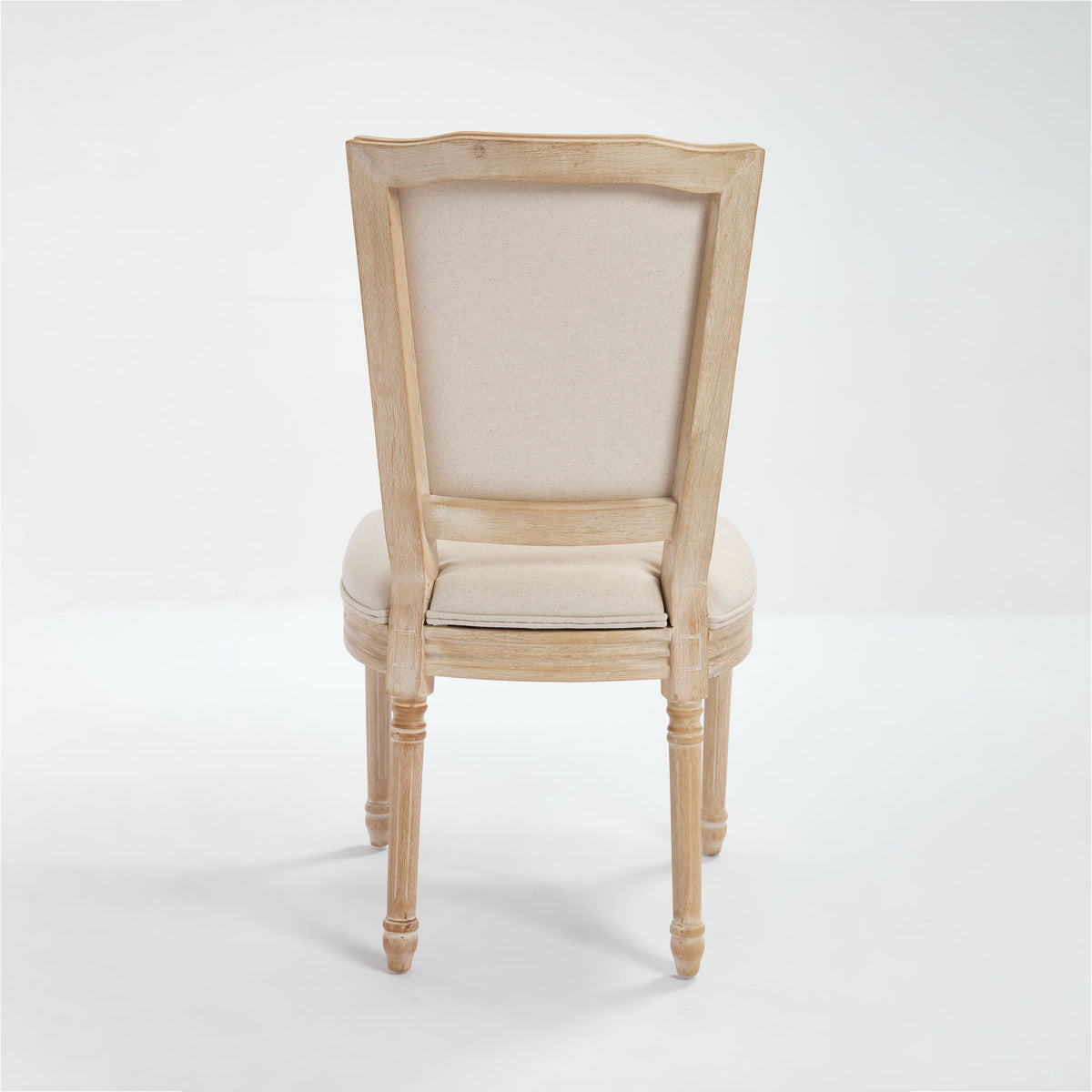 French Country Dining Chairs Set of 2, Upholstered Chairs with T-shaped Back, Wire drawing and carving techniques, Disassemblable