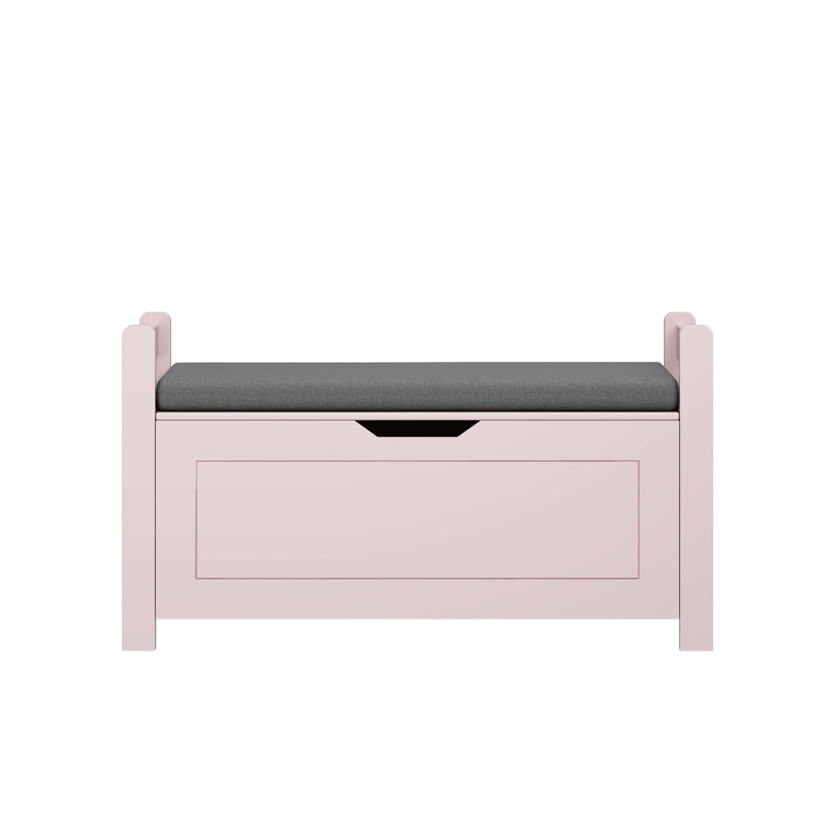 Kids Toy Box Chest for Boys Girls, Large Storage Cabinet with Cushion Seat Bench/ Flip-Top Lid/ Safety Hinge, Toy Storage Organizer Trunk for Nursery, Playroom (Pink)