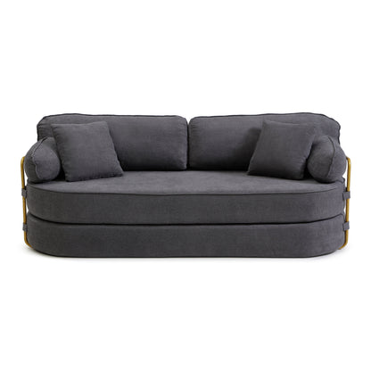 78.3" Queen Sleeper Sofa Bed, No Assembly Convertible Pull Out Futon Couch with Removable Backrest