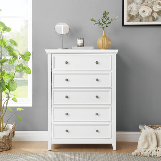Modern 5 Drawers Dresser 5 Drawers Cabinet, Chest of Drawers Closet Organizers and Storage Clothes Storage Drawers Cabinet