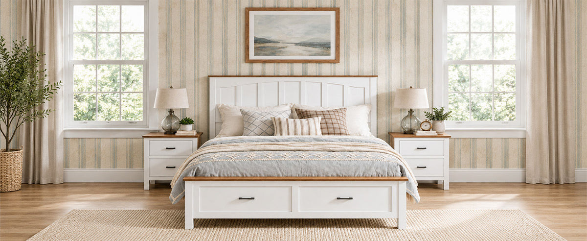 Queen Size Farmhouse Metal Bed Frame, Platform Bed , Mattress Foundation with Wood Support Slats, No Box Spring Needed, Noise Free.