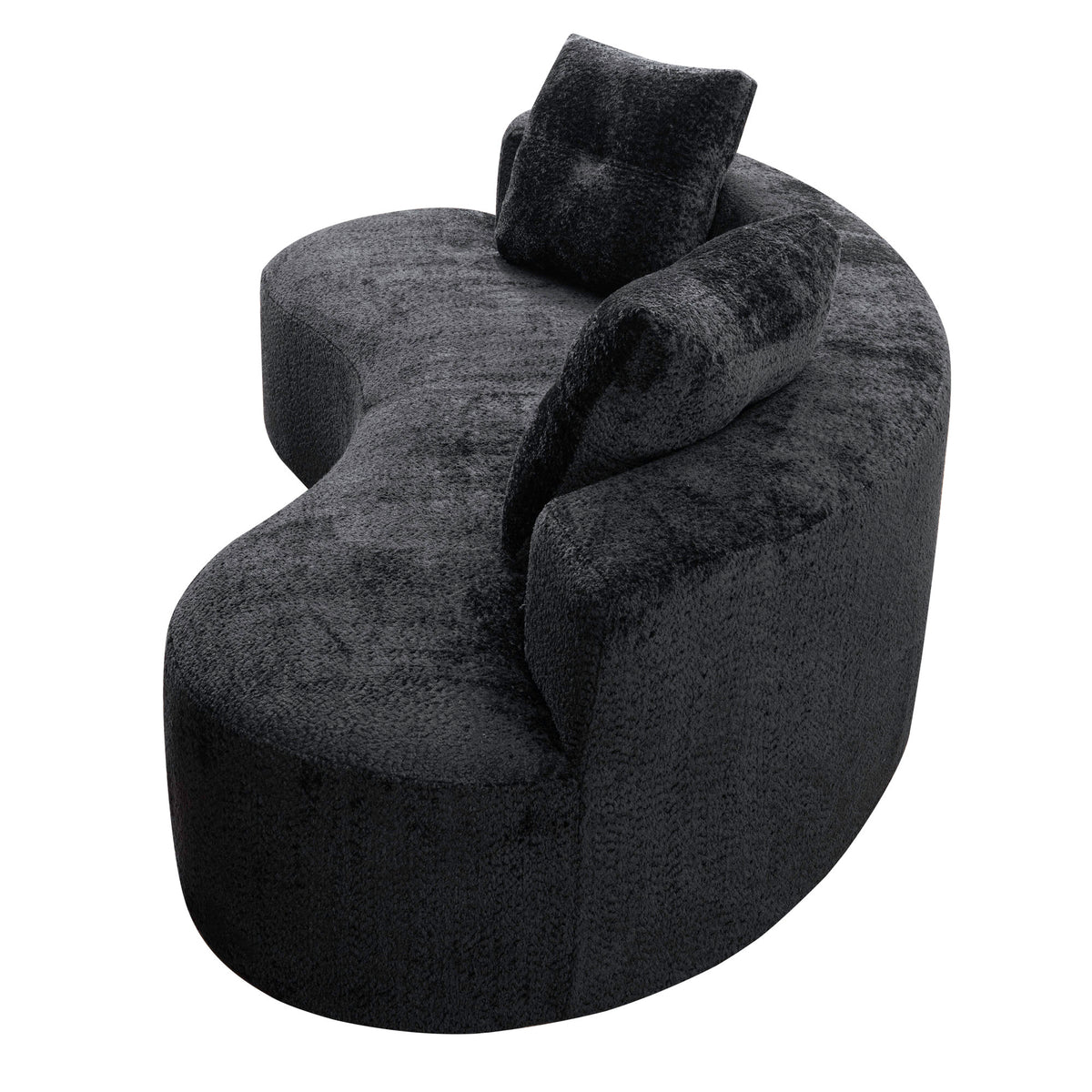 80'  3 Seater Couch for Living Room, Boneless Couch with 2 Pillows,Upholstered Floor Sofa