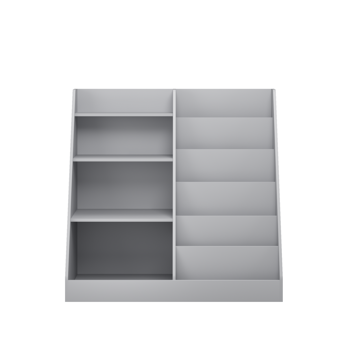 Kids Bookshelf and Toy Storage Organizer, Multifunctional 4 Tier Wooden Kids Book Shelf with Bookcase Display Stand, Children, Toddlers - Gray – Model W808P434870