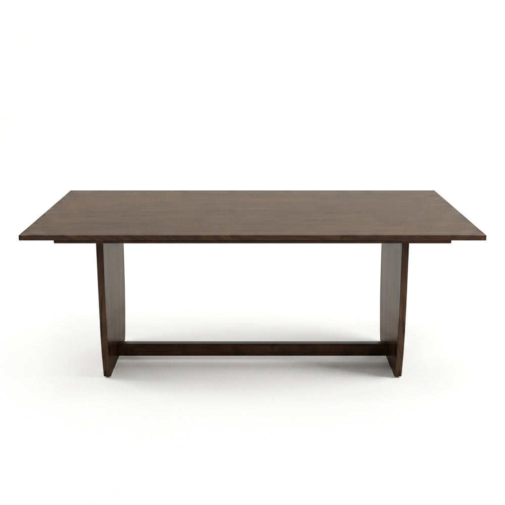 Preston Solid Wood Dining Table with Trestle Base in Warm Walnut Finish