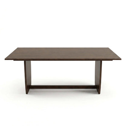 Preston Solid Wood Dining Table with Trestle Base in Warm Walnut Finish