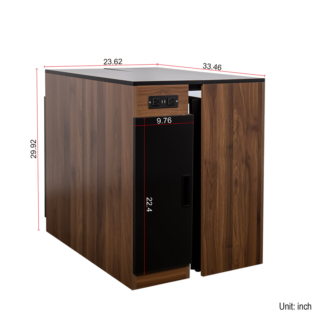Modern Multifunctional Extendable Dining Table with Outlet, Space Saving Expanding Table with Storage for Party, Weddings, Meetings, Celebrations
