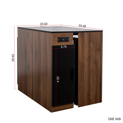 Modern Multifunctional Extendable Dining Table with Outlet, Space Saving Expanding Table with Storage for Party, Weddings, Meetings, Celebrations