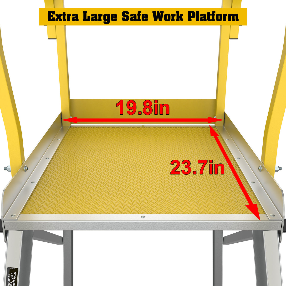 5 Step 375lbs Aluminum Rolling Platform Ladder