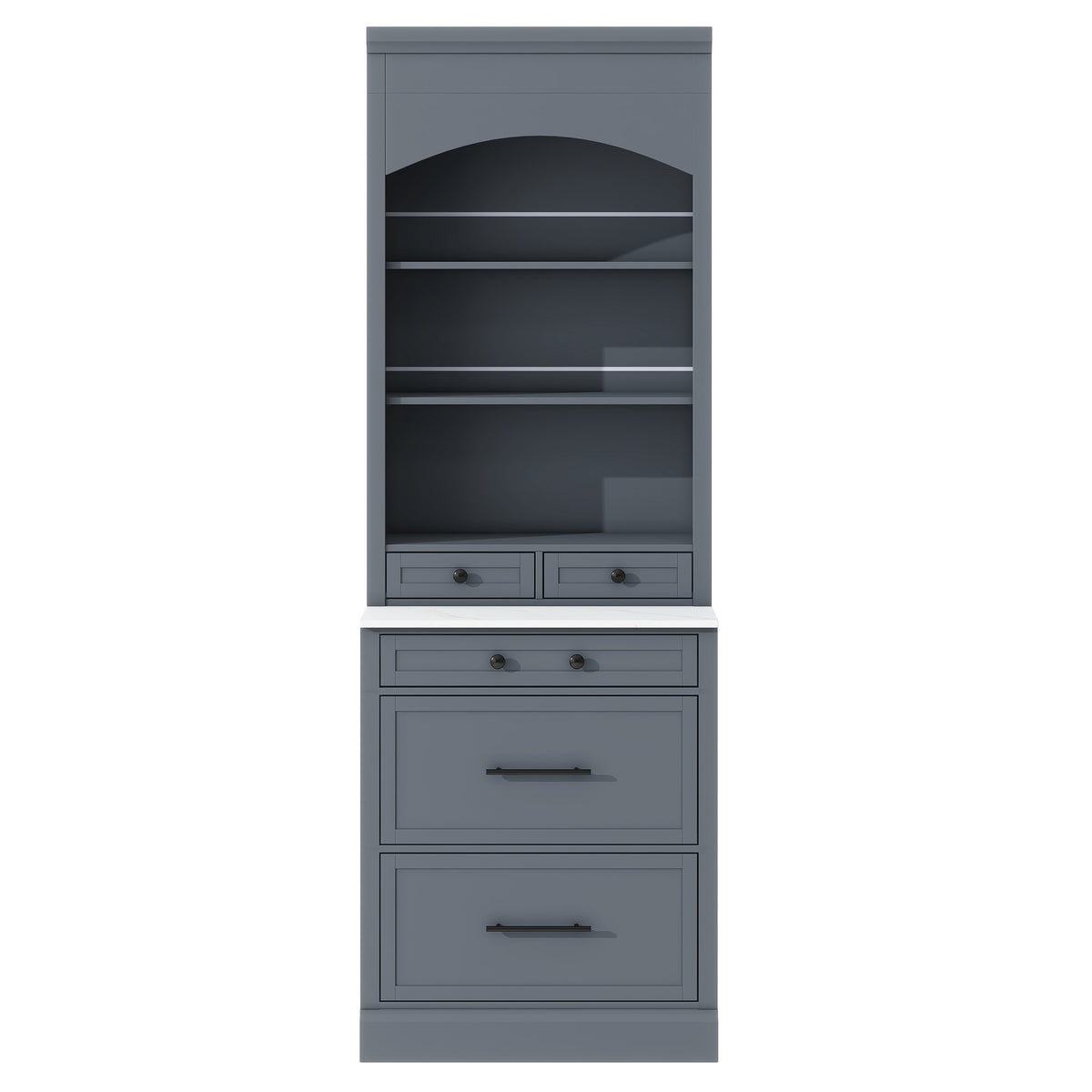 [Assembly Video Provided] TOPMAX Modern 83.7inch High Kitchen Pantry, Freestanding Tall Kitchen Hutch with Faux Marble Top – Model SP000075AAE