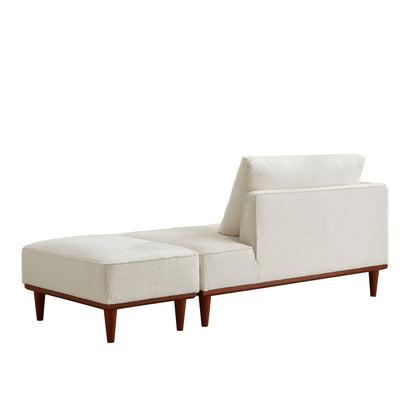 Upholstered Chaise Lounge and Stool