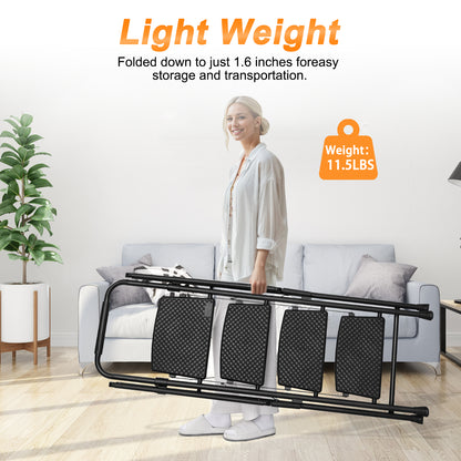 Four step ladder, lightweight folding four step stool, wide anti slip pedal and safety handle, sturdy steel ladder