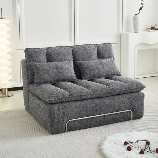 52.36'' Width Loveseat Cloud Couches Linen Fabric,Modern Design,Boneless Sofa,Easy Install Elegant Steel Frame,for Living Rooms,Dark Grey