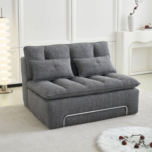 52.36'' Width Loveseat Cloud Couches Linen Fabric,Modern Design,Boneless Sofa,Easy Install Elegant Steel Frame,for Living Rooms,Dark Grey