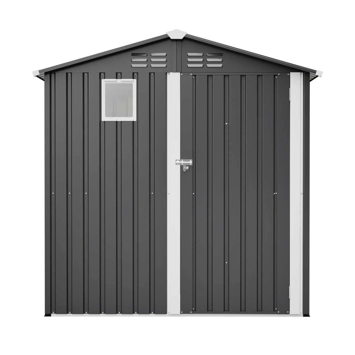 Metal Outdoor Storage Shed 6FT x 4FT, Steel Utility Tool Shed Storage House