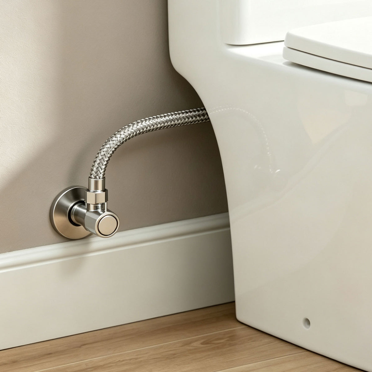 12' Stainless Steel Toilet Water Supply Line with 3/8' & 7/8' Brass Nut Connectors