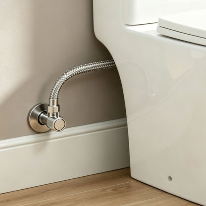 12' Stainless Steel Toilet Water Supply Line with 3/8' & 7/8' Brass Nut Connectors