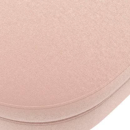 Ottoman Oval Storage Bench, Flannel with Metal Legs-Pink(43.5'x16'x16')