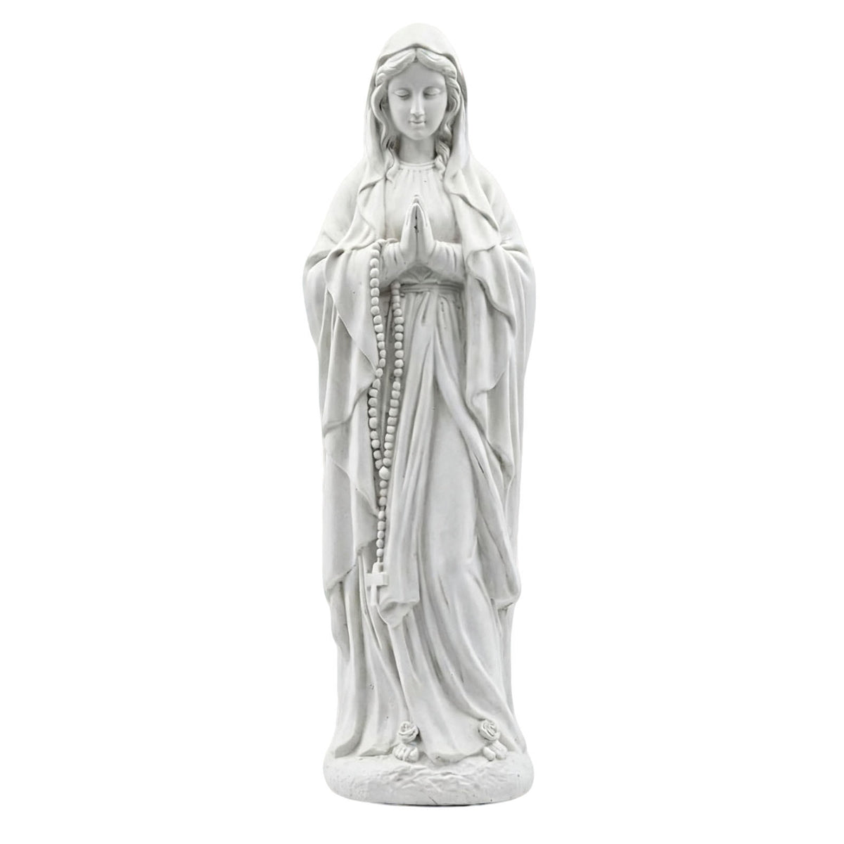 Virgin Mary Garden Statue 29.9 Inch, Weather-Resistant Magnesia Outdoor Sculpture, Religious Yard Decor for Patio Lawn Porch Memorial Garden