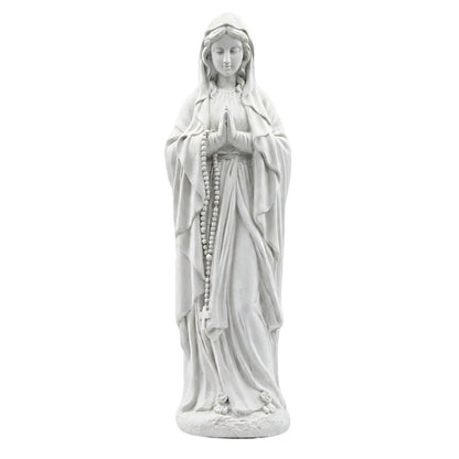 Virgin Mary Garden Statue 29.9 Inch, Weather-Resistant Magnesia Outdoor Sculpture, Religious Yard Decor for Patio Lawn Porch Memorial Garden