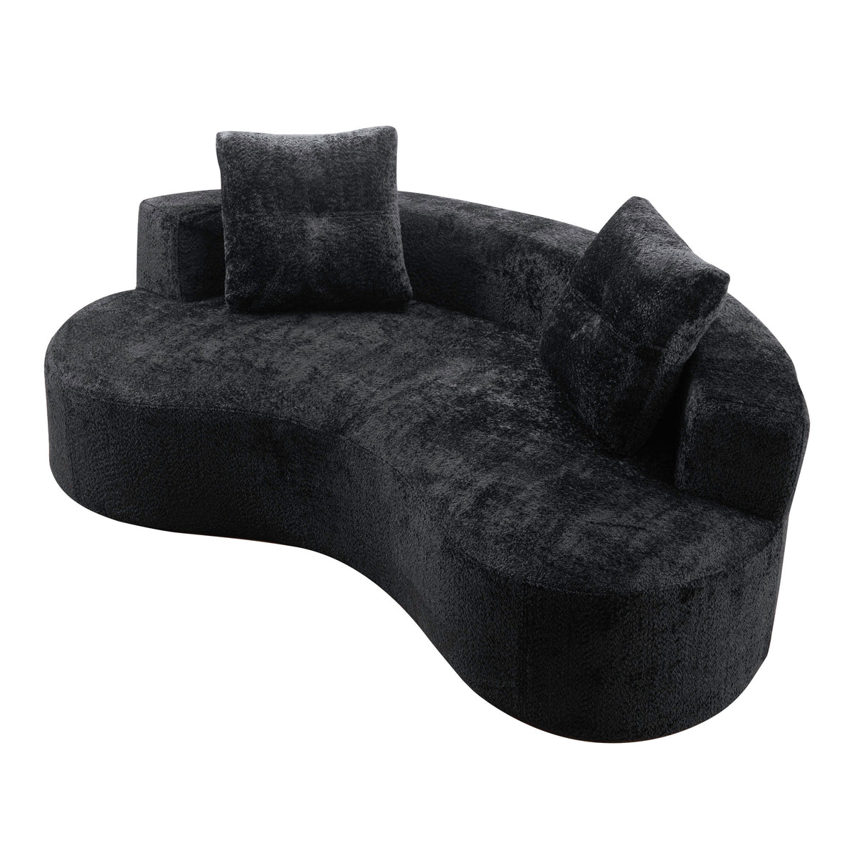 80'  3 Seater Couch for Living Room, Boneless Couch with 2 Pillows,Upholstered Floor Sofa