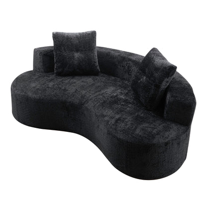 80'  3 Seater Couch for Living Room, Boneless Couch with 2 Pillows,Upholstered Floor Sofa