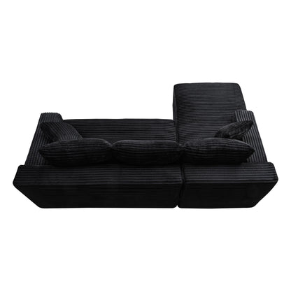 94.5" Cloud Modular Sectional Sofa Couch with L-Shape Chaise, Modern Minimalist Upholstered Couches, Deep Seat Corner Couch – Model W5515P479893