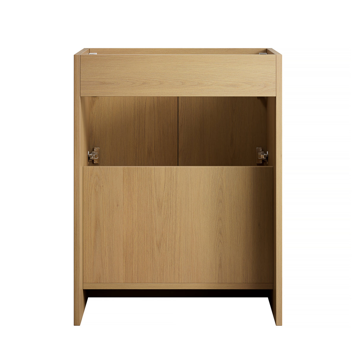 FINO 24" Bathroom Vanity&Sink,Freestanding Cabinet,Cream Gold Vein Sintered Stone Top&Ceramic Basin with 3 Pre-drilled Faucet Holes, Disassembled, Faucet & Drain Excluded, Corolla Oak Woodgrain Color
