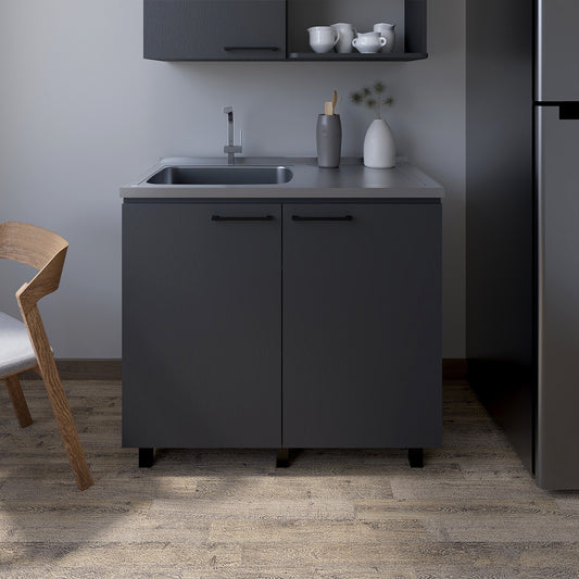 Utility Sink Cabinet Burwood, Kitchen, Black