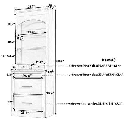 [Assembly Video Provided] TOPMAX Modern 83.7inch High Kitchen Pantry, Freestanding Tall Kitchen Hutch with Faux Marble Top – Model SP000075AAE