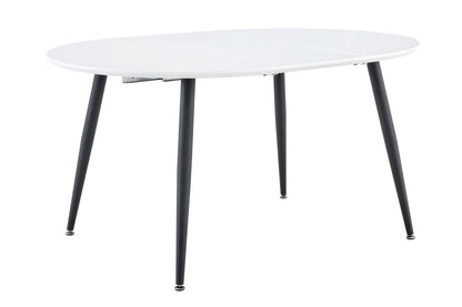 Using a clever telescopic mechanism, this white medium density fiberboard tabletop is paired with black metal legs, resulting in a smooth and delicate surface. Its unique design creates a smooth.