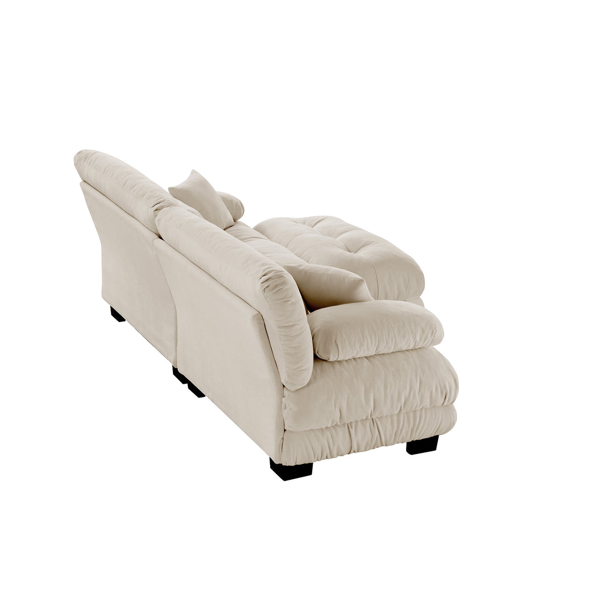 Cloud Couch 2 Seater Sofa, Chenille 2 - Seat sofa with 2 Lumbar pillows and 2 throw pillows, Chenille Light coffee