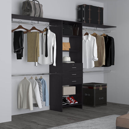 Closet System, 3 Drawers, 5 Shelves