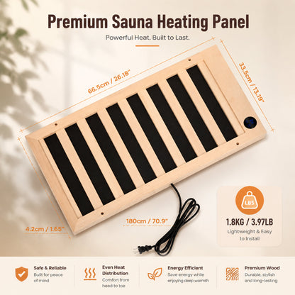 Low-EMF 180W Infrared Sauna Panels with Plug for Home Sauna