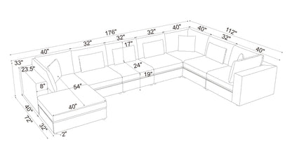 Corduroy Upholstered Modular Sectional