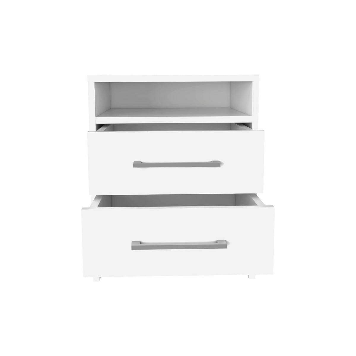 Nightstand 23.6" H, with 2 Drawers and 1 Shelf, White