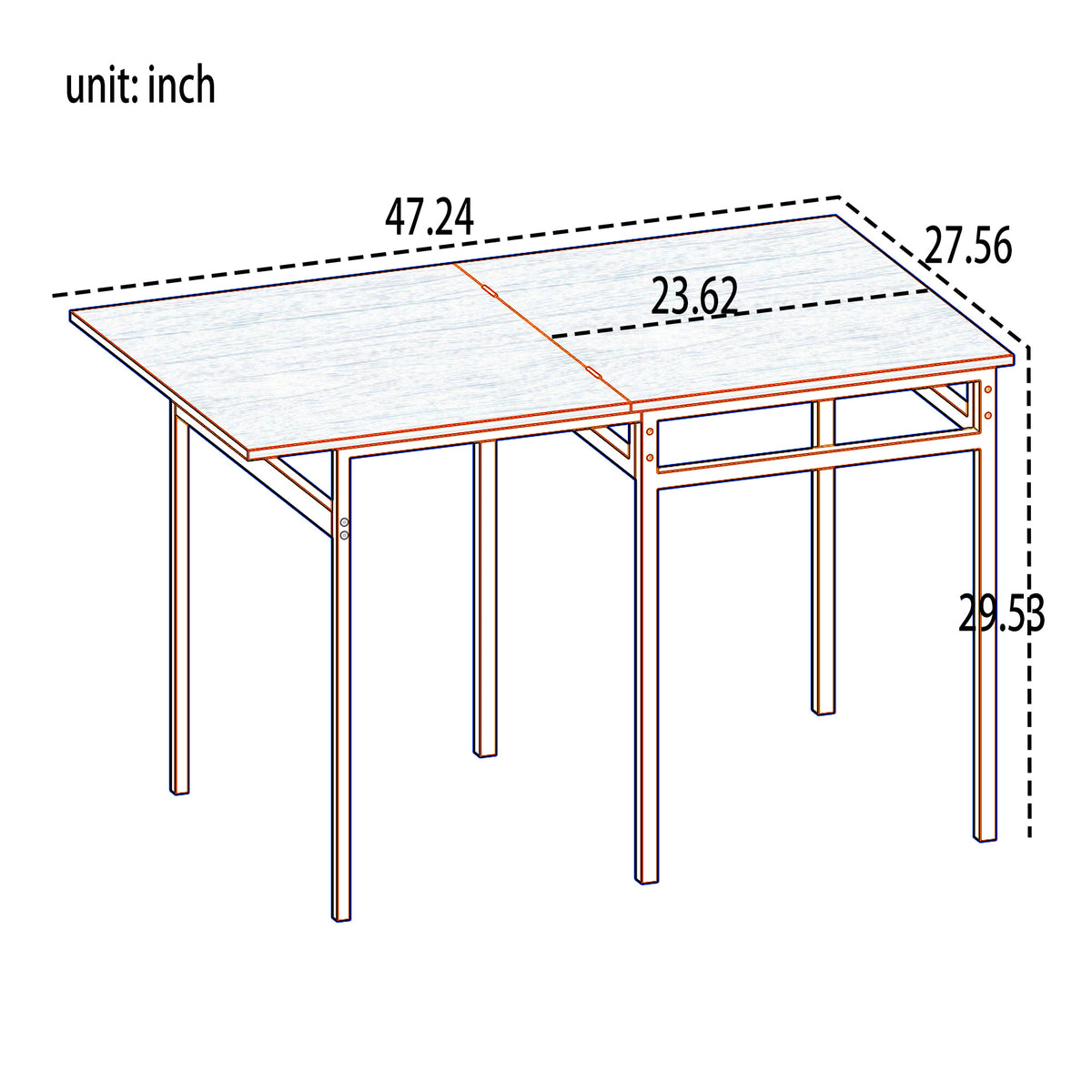 Extendable Dining Table Set with 4 Chairs, Industrial Rectangular Expandable Kitchen Table, Wood Grain Metal Frame Space Saving Dinner Furniture for Small Family Apartment