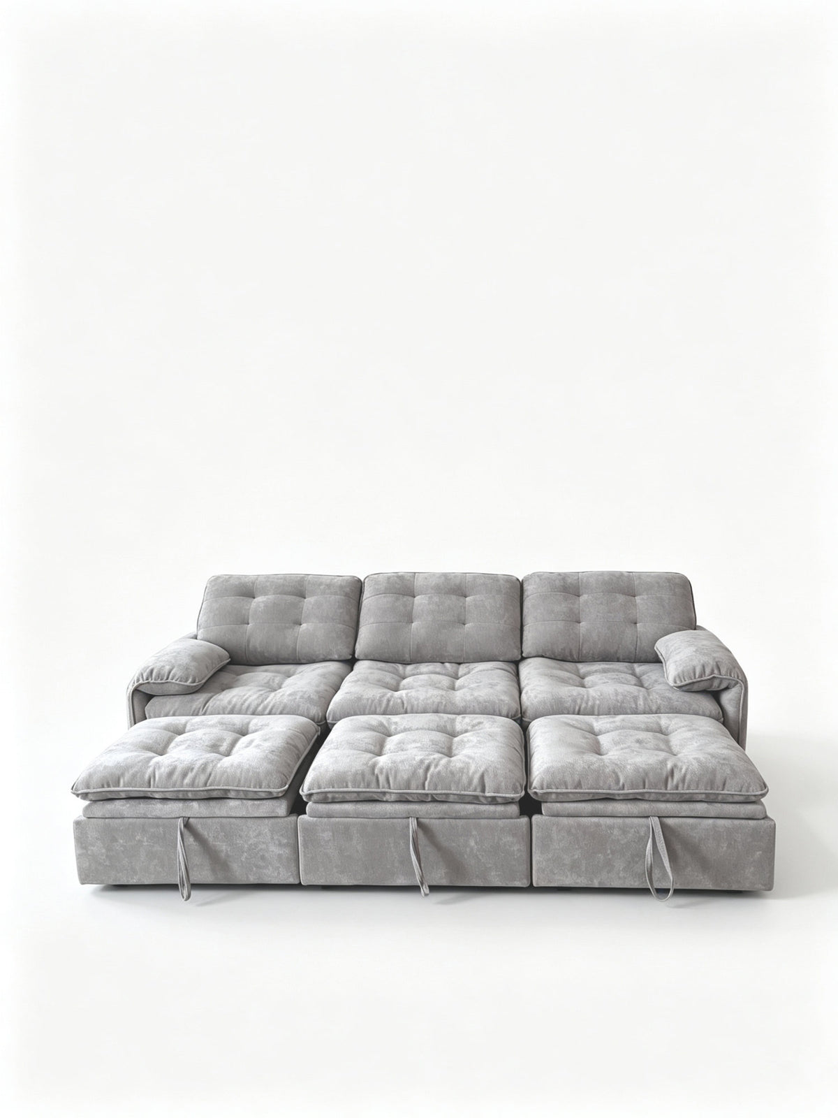 3‑in‑1 Convertible Chenille Sofa Bed, 5‑Level Adjustable Backrest Sleeper Sofa,Chenille Cloud Sofa,Pull-Out Sofa Bed