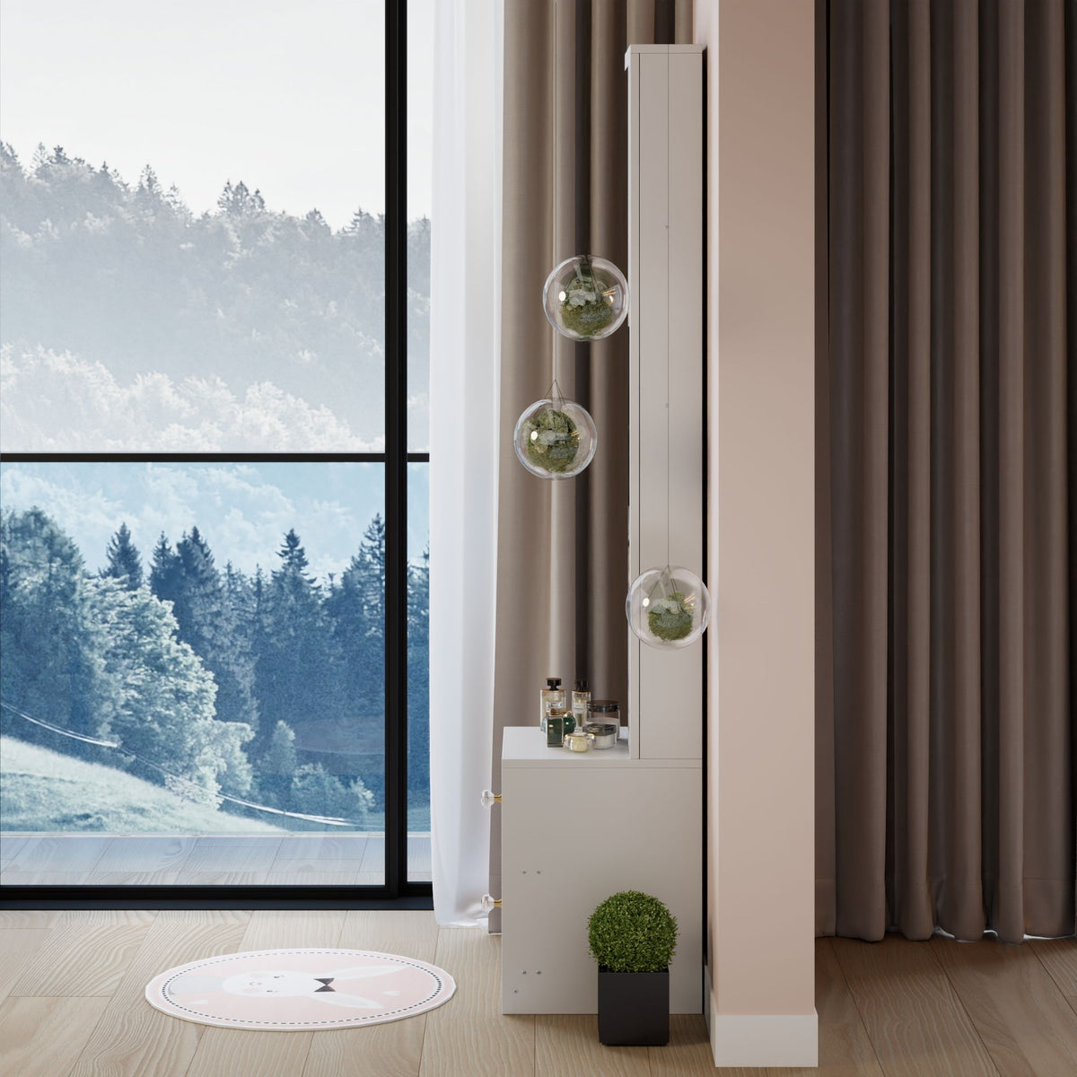 Simple Stylish Dressing Mirror Cabinet, Cosmetic Organizer Cabinet, Jewelry Cabinet, Extra Large Full Body Mirror, Multi Layer High Capacity Storage, 11.8" x 15.7" x 63", EPA, GCC, UL Certificate