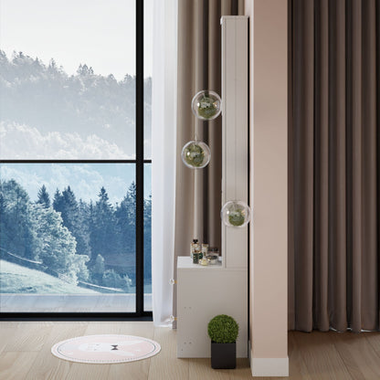 Simple Stylish Dressing Mirror Cabinet, Cosmetic Organizer Cabinet, Jewelry Cabinet, Extra Large Full Body Mirror, Multi Layer High Capacity Storage, 11.8" x 15.7" x 63", EPA, GCC, UL Certificate