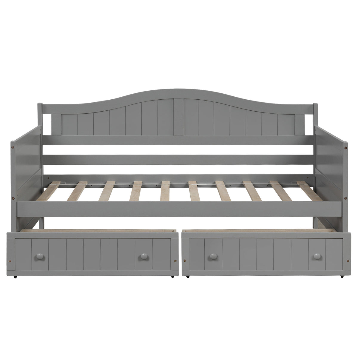 Twin Wooden Daybed with 2 drawers, Sofa Bed for Bedroom Living Room,No Box Spring Needed,Gray(OLD SKU:WF192860AAE)