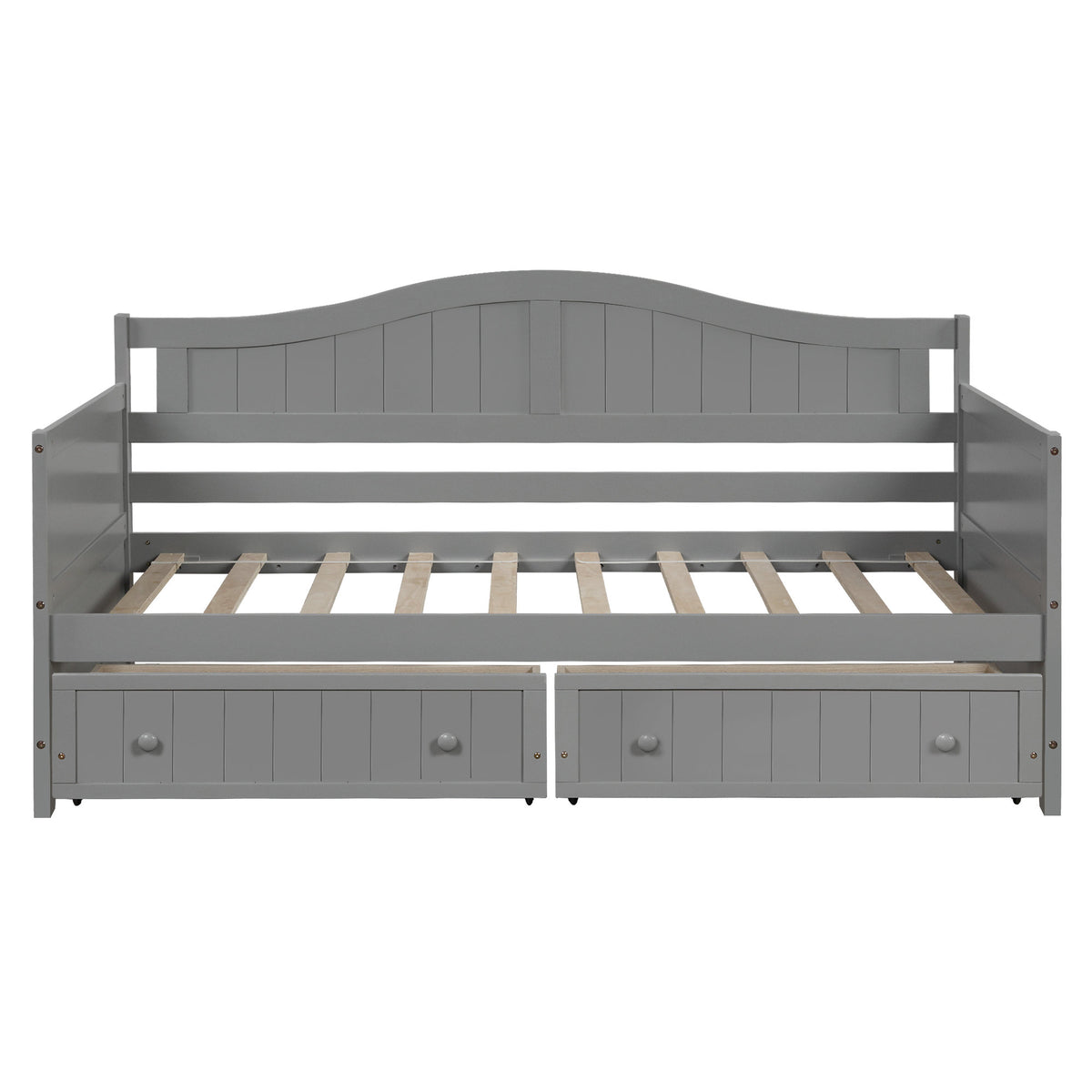 Twin Wooden Daybed with 2 drawers, Sofa Bed for Bedroom Living Room,No Box Spring Needed,Gray(OLD SKU:WF192860AAE)