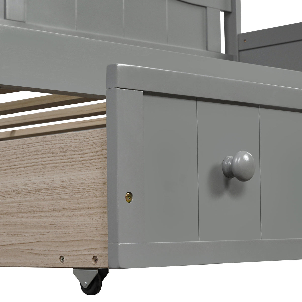 Twin Wooden Daybed with 2 drawers, Sofa Bed for Bedroom Living Room,No Box Spring Needed,Gray(OLD SKU:WF192860AAE)