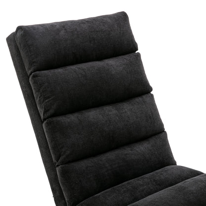 COOLMORE Luxury Upholstered Chaise Lounge Chair with Vibration for Relaxation, Modern Fixed Back Fabric Leisure Recliner Sofa